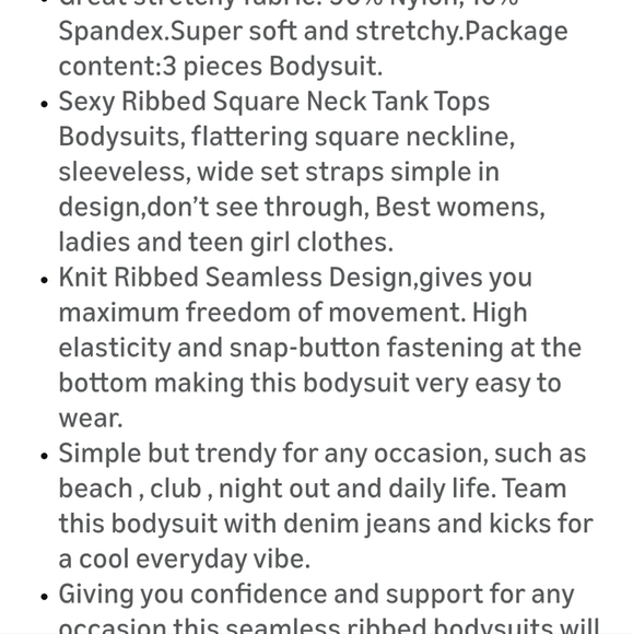 OQQ Elegant Ribbed Bodysuit Size S - Picture 6 of 7